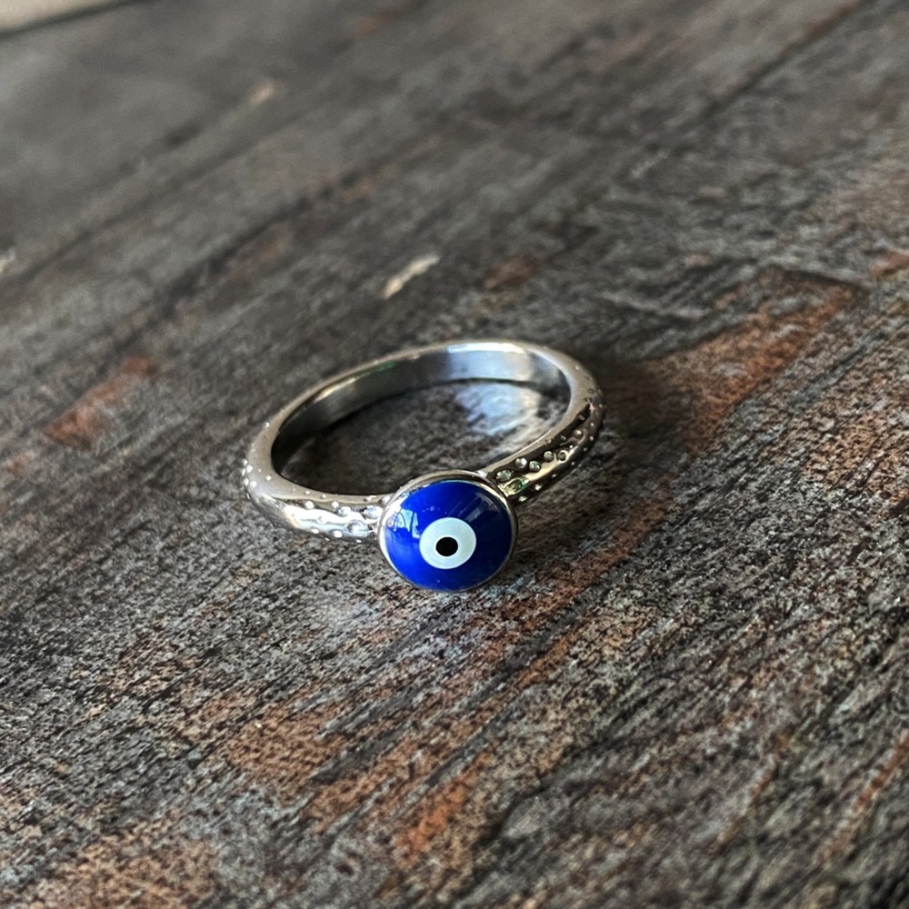 New Minimalist Evil Eye Ring - image 5